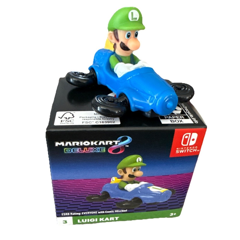 2025 McDonald's‎ Toys Luigi Kart 8 Deluxe Nintendo Switch #3 Luigi Kart